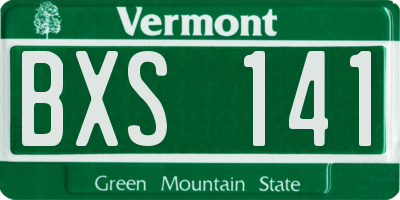 VT license plate BXS141