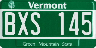 VT license plate BXS145