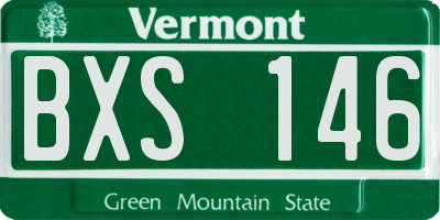 VT license plate BXS146