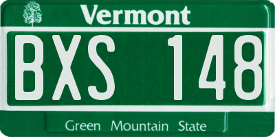 VT license plate BXS148