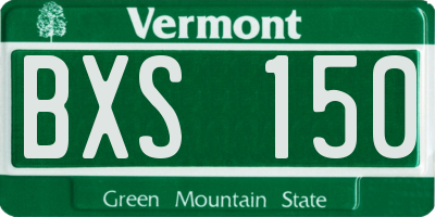 VT license plate BXS150