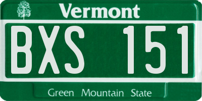 VT license plate BXS151