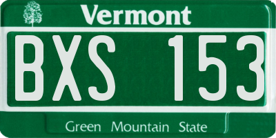 VT license plate BXS153