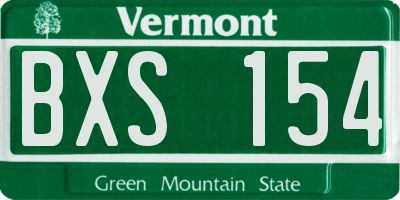 VT license plate BXS154