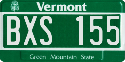 VT license plate BXS155