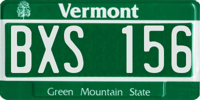 VT license plate BXS156