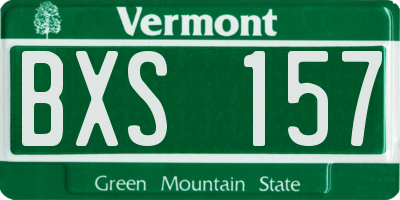 VT license plate BXS157