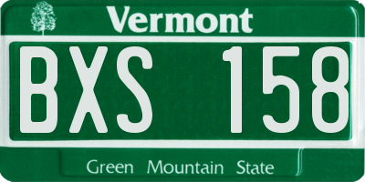 VT license plate BXS158