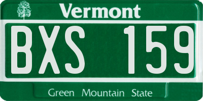 VT license plate BXS159