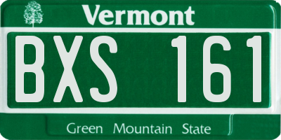 VT license plate BXS161