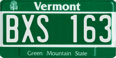 VT license plate BXS163