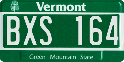 VT license plate BXS164