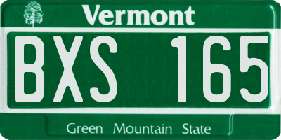 VT license plate BXS165