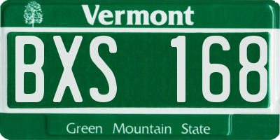 VT license plate BXS168