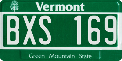 VT license plate BXS169