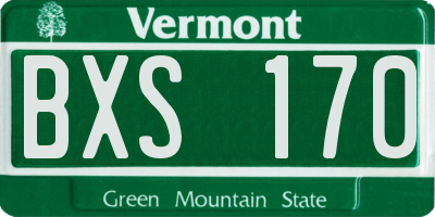 VT license plate BXS170