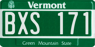 VT license plate BXS171