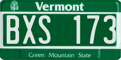 VT license plate BXS173