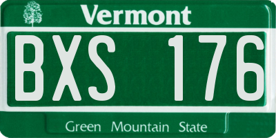 VT license plate BXS176