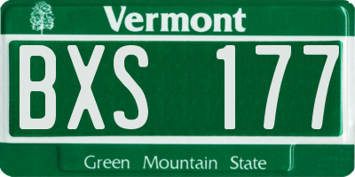 VT license plate BXS177