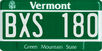 VT license plate BXS180