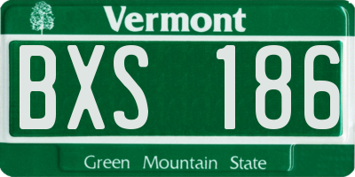 VT license plate BXS186