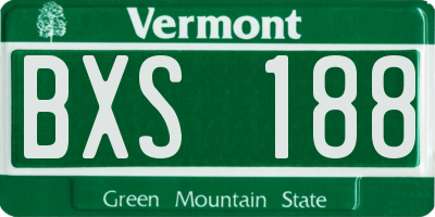 VT license plate BXS188
