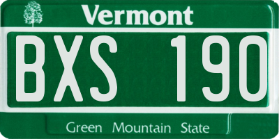 VT license plate BXS190