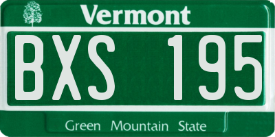 VT license plate BXS195