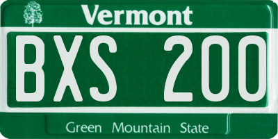 VT license plate BXS200