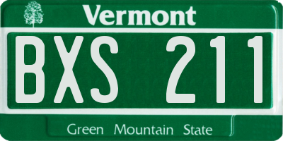 VT license plate BXS211