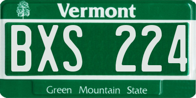 VT license plate BXS224