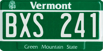 VT license plate BXS241