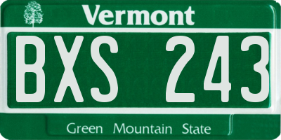 VT license plate BXS243