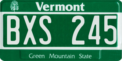 VT license plate BXS245