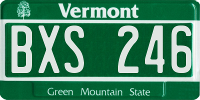 VT license plate BXS246