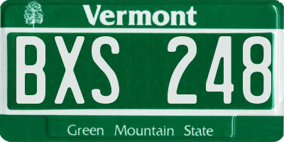VT license plate BXS248