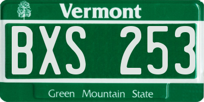 VT license plate BXS253