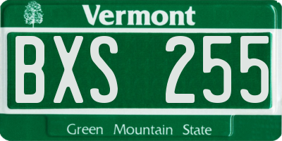 VT license plate BXS255