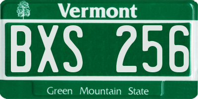 VT license plate BXS256
