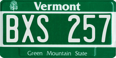 VT license plate BXS257