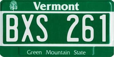 VT license plate BXS261