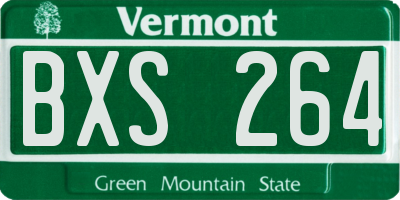 VT license plate BXS264