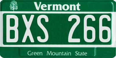 VT license plate BXS266