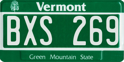 VT license plate BXS269