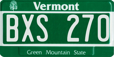 VT license plate BXS270