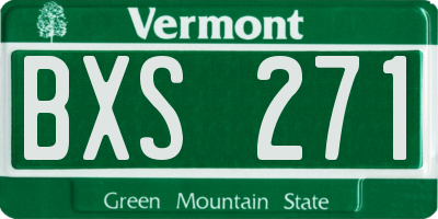 VT license plate BXS271