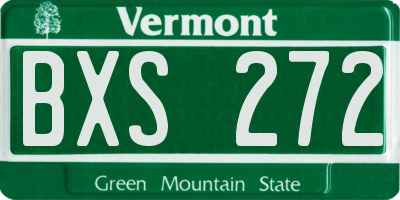 VT license plate BXS272