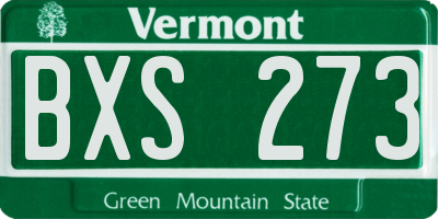 VT license plate BXS273