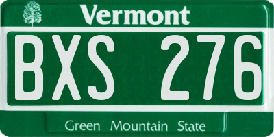 VT license plate BXS276